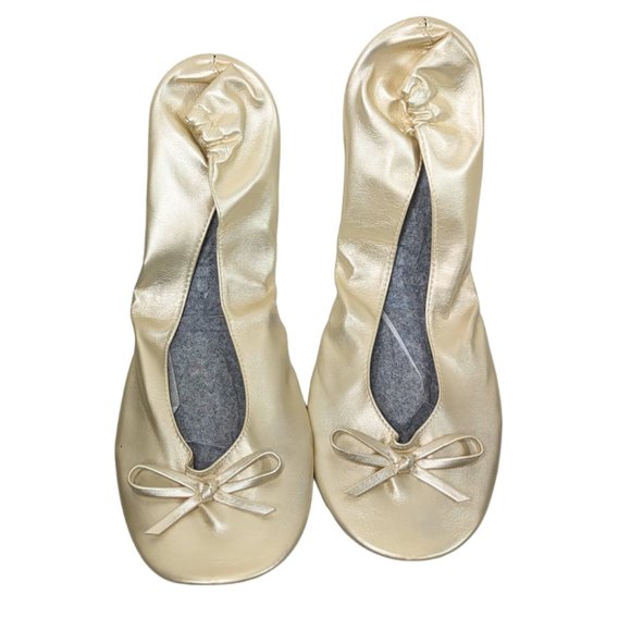Cinderollies NWT Size 7-8 Pearl Ivory Foldable Rollable Ballet Flats - Picture 4 of 6